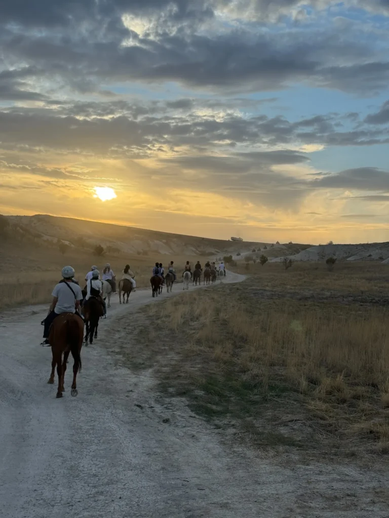 sunset horse riding